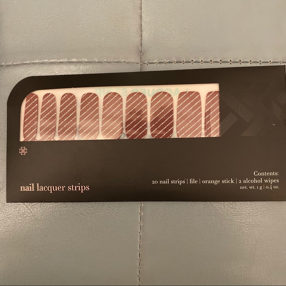 Jamberry Lacquer Strips - Red with Silver Stripe